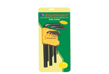 9PCS. HEX ALLEN KEYS - LONG PATTERN- CRV (EAK-2408)
